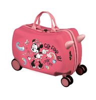 Minnie Mouse Rolkoffer met Zitgedeelte: Minnie Mouse Trolley met een zitgedeelte.