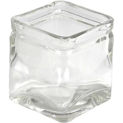 Creativ Company Vierkant glas, h: 8 cm, afm 7,5x7,5 cm, 12 stuk/ 1 doos