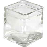 Creativ Company Vierkant glas, h: 8 cm, afm 7,5x7,5 cm, 12 stuk/ 1 doos