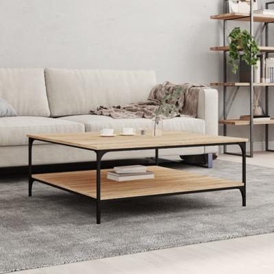 Salontafel 100x100x40 cm bewerkt hout sonoma eikenkleurig