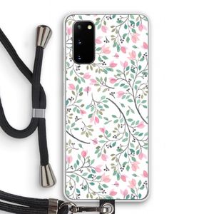 Sierlijke bloemen: Samsung Galaxy S20 Transparant Hoesje met koord