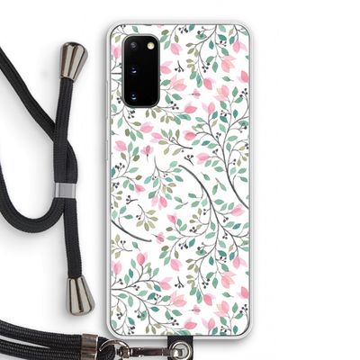 Sierlijke bloemen: Samsung Galaxy S20 Transparant Hoesje met koord