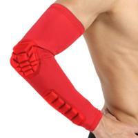 Basketbal mouw cellulaire anti-botsing antislip compressie elleboog beschermende Gear maat: L (rood)