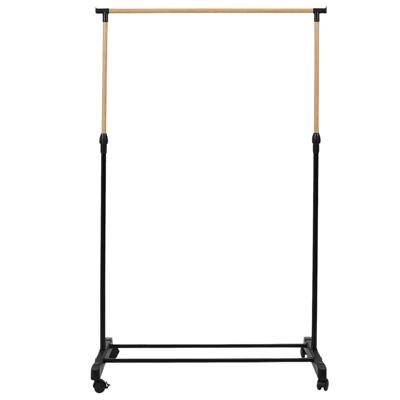 Mobiel kledingrek - verstelbaar - op wielen - zwart - 160 cm