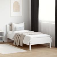 Bedframe zonder matras massief grenenhout wit 75x190 cm - thumbnail