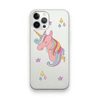 Roze eenhoorn: iPhone 12 Pro Transparant Hoesje