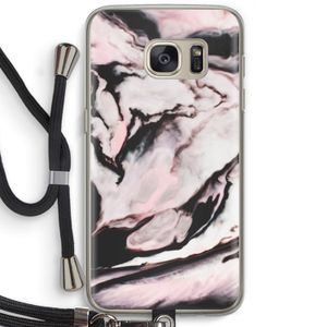 Roze stroom: Samsung Galaxy S7 Transparant Hoesje met koord