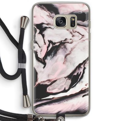Roze stroom: Samsung Galaxy S7 Transparant Hoesje met koord