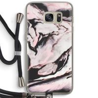 Roze stroom: Samsung Galaxy S7 Transparant Hoesje met koord