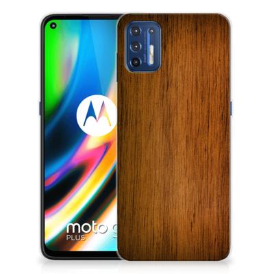 Motorola Moto G9 Plus | Bumper Hoesje | Donker Hout