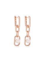 SHAY boucles d'oreilles à perles en or 18ct pavées de diamants