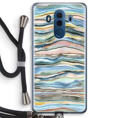 Watercolor Agate: Huawei Mate 10 Pro Transparant Hoesje met koord
