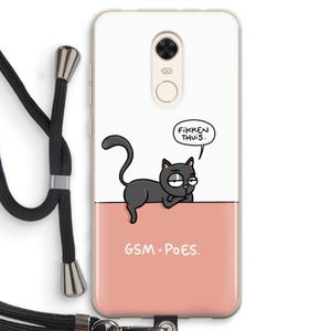 GSM poes: Xiaomi Redmi 5 Transparant Hoesje met koord