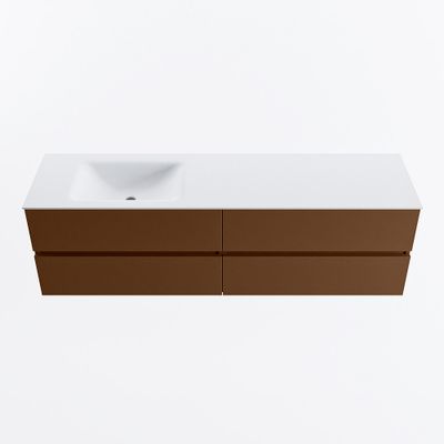 MONDIAZ VICA 170cm badmeubel onderkast Rust 4 lades. Wastafel CLOUD links 1 kraangat, kleur Talc.