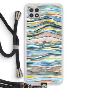 Watercolor Agate: Samsung Galaxy A22 4G Transparant Hoesje met koord