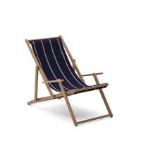 Kave Home Strandstoel 'Vilara' Acaciahout, kleur Donkerblauw/Beige