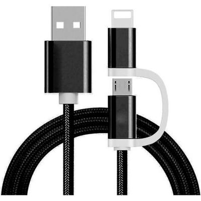 Apple iPad/iPhone/iPod Aansluitkabel [1x Micro-USB-stekker, Apple dock-stekker Lightning - 1x ] 1.00 m Zwart