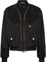 Dolce & Gabbana veste bomber à patch logo - Noir - thumbnail