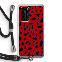 Red Leopard: Huawei P40 Transparant Hoesje met koord