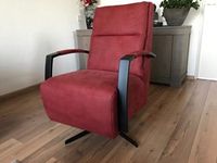 Leren draaifauteuil met hoge rug en stervoet - rood leer - Echt leer, Industrieel, ontdek de vele Leersoorten en Kleuren bij ShopX