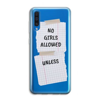 No Girls Allowed Unless: Samsung Galaxy A50 Transparant Hoesje