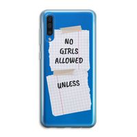 No Girls Allowed Unless: Samsung Galaxy A50 Transparant Hoesje