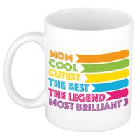 Cadeau koffie/thee mok voor mama - lijstje beste mama - multi - 300 ml - Moederdag