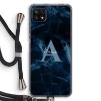 Midnight Marble: Samsung Galaxy A22 5G Transparant Hoesje met koord