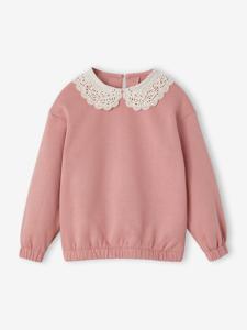 Sweater met sierlijke kraag van macramé meisjes rouge