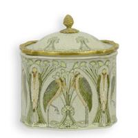 A BRONZE MOUNTED PORCELAIN BOX