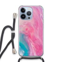 Roze explosie: iPhone 13 Pro Transparant Hoesje met koord