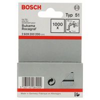 Bosch Accessories 2609200200 Nieten met plat draad Type 51 1000 stuk(s) Afm. (l x b) 6 mm x 10 mm