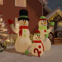 Sneeuwpopfamilie opblaasbaar met LED's 360 cm - thumbnail