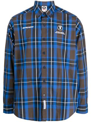 AAPE BY *A BATHING APE® chemise à carreaux - Bleu