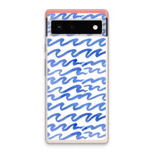 Blauwe golven: Google Pixel 6 Transparant Hoesje
