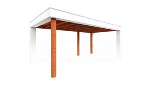 Trendhout Buitenverblijf Verona 575x335 cm - Plat dak model rechts- Plat dak- Onbehandeld lariks Douglas hout- Trendhout