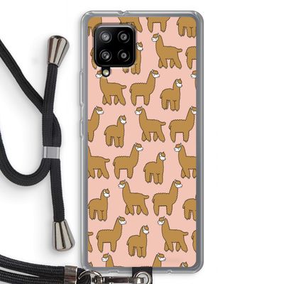 Alpacas: Samsung Galaxy A42 5G Transparant Hoesje met koord