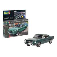 Revell modelbouwpakket - 1965 ford mustang 2+2 fastback 1:24 - 82dlg. - incl. basiskleuren verf