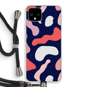 Memphis Shapes Pink: Pixel 4 Transparant Hoesje met koord