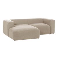 2-zitsbank Blok beige met chaise longue links 240 cm - thumbnail