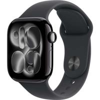 Apple Watch Series 11 GPS - 42 mm - Jet Black aluminium kast - Zwarte sportband - M/L