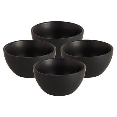 Kom - 12x - aardewerk - zwart - stapelbaar - D9.5 x 5 cm - schaaltje