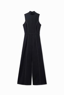 Culotte jumpsuit met sierstiksels - BLACK - L