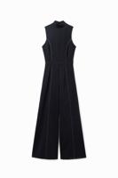 Culotte jumpsuit met sierstiksels - BLACK - XL