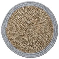 Ronde placemat zeegras grijs 39 cm - Placemats - thumbnail