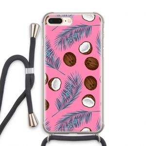 Kokosnoot roze: iPhone 8 Plus Transparant Hoesje met koord