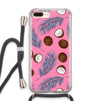 Kokosnoot roze: iPhone 8 Plus Transparant Hoesje met koord
