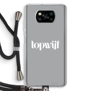 Topwijf Grijs Wit: Xiaomi Poco X3 Pro Transparant Hoesje met koord