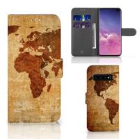 Samsung Galaxy S10 Plus | Flip Cover | Wereldkaart