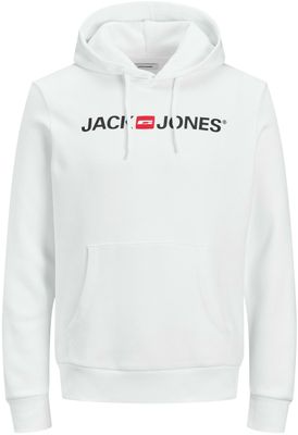 Jack and Jones Hoodie Wit Met Logo En Kangoeroezak Regular Fit
